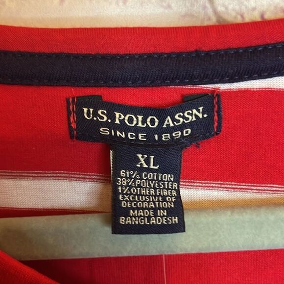 NWT WOMENS U.S. POLO ASSN STRIPED 3/4 SLEEVE TOP - Picture 6 of 9